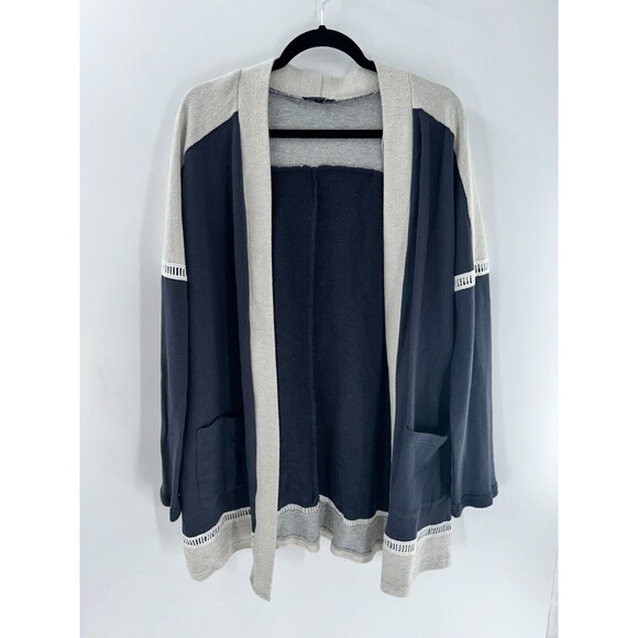 Papermoon Sweaters - Women's Stitch Fix Papermoon Blue Cream Open Front Size L